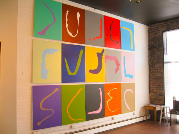 Abelian Group,2010,Acrylic on multi-panel canvas